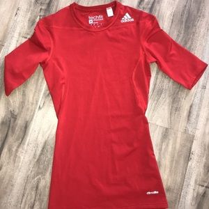 Red Adidas Techfit compression top